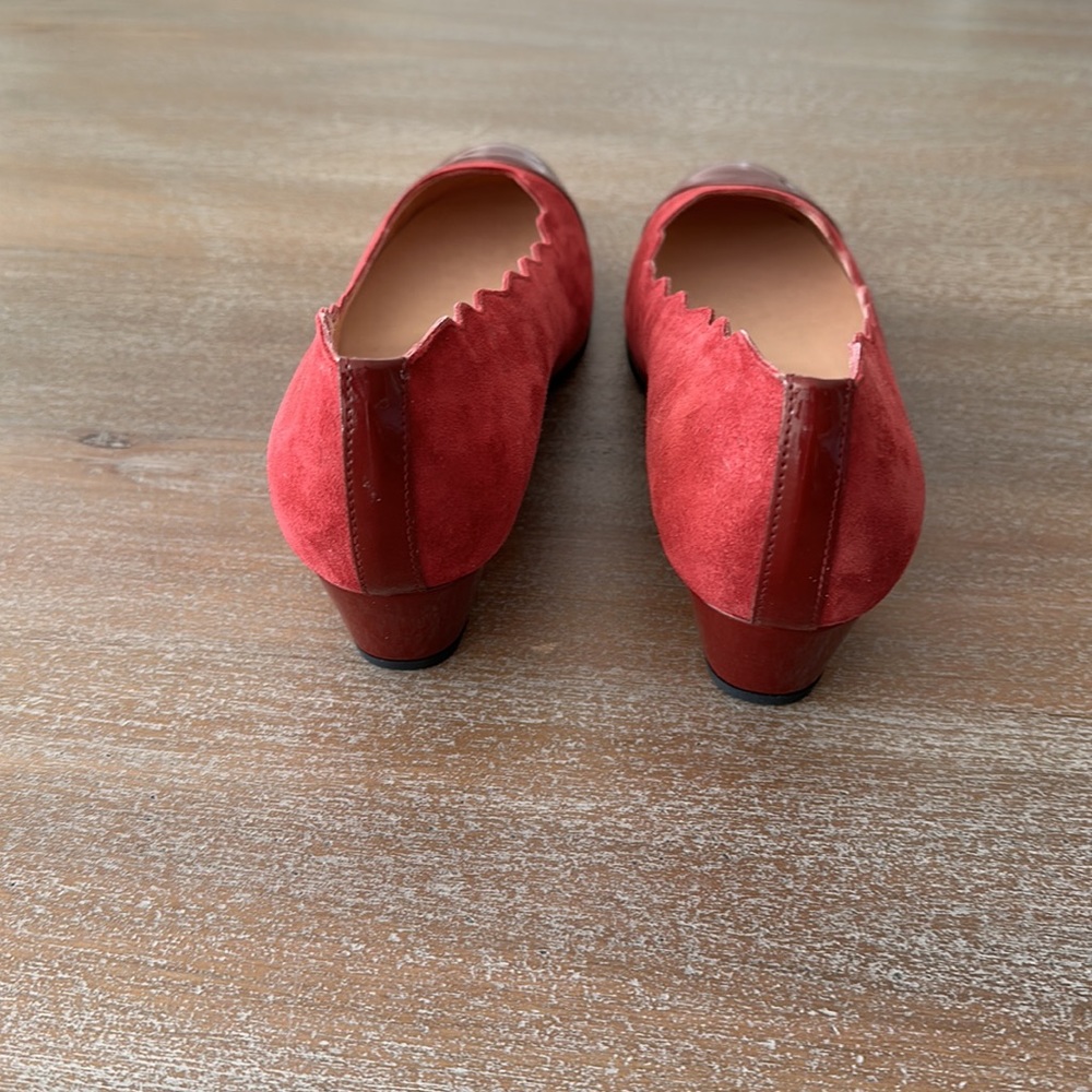 NWOT French Sole Red Suede Wedge 8.5 - Picture 3 of 3